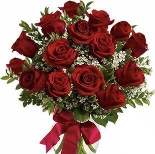 15 red roses with greenery | Flower Delivery Vladivostok